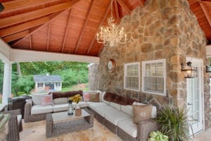 Artisan pavilion with interior structure.