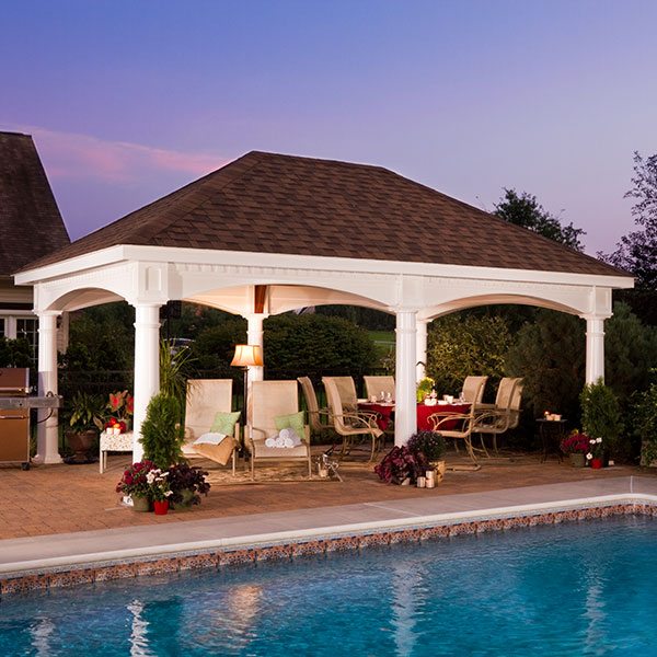 Poolside Hampton vinyl gazebo kit.