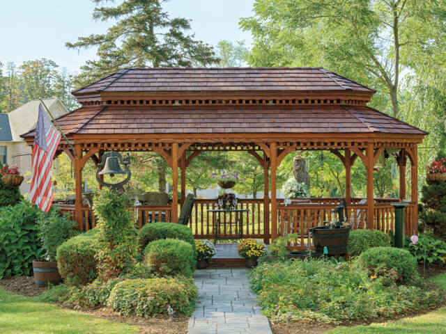 12' x 24' Wood Oval Gazebo w/ Pagoda Roof