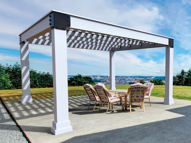 Photo of a contemporary style, Premier 14' x 14' Azek Vista Pergola – Built with Next-Gen Materials