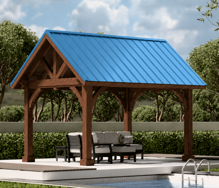 10x14-alpine-cedar-conyon-brown 10 ' x 14' Alpine Pavilion Canyon Brown Cedar