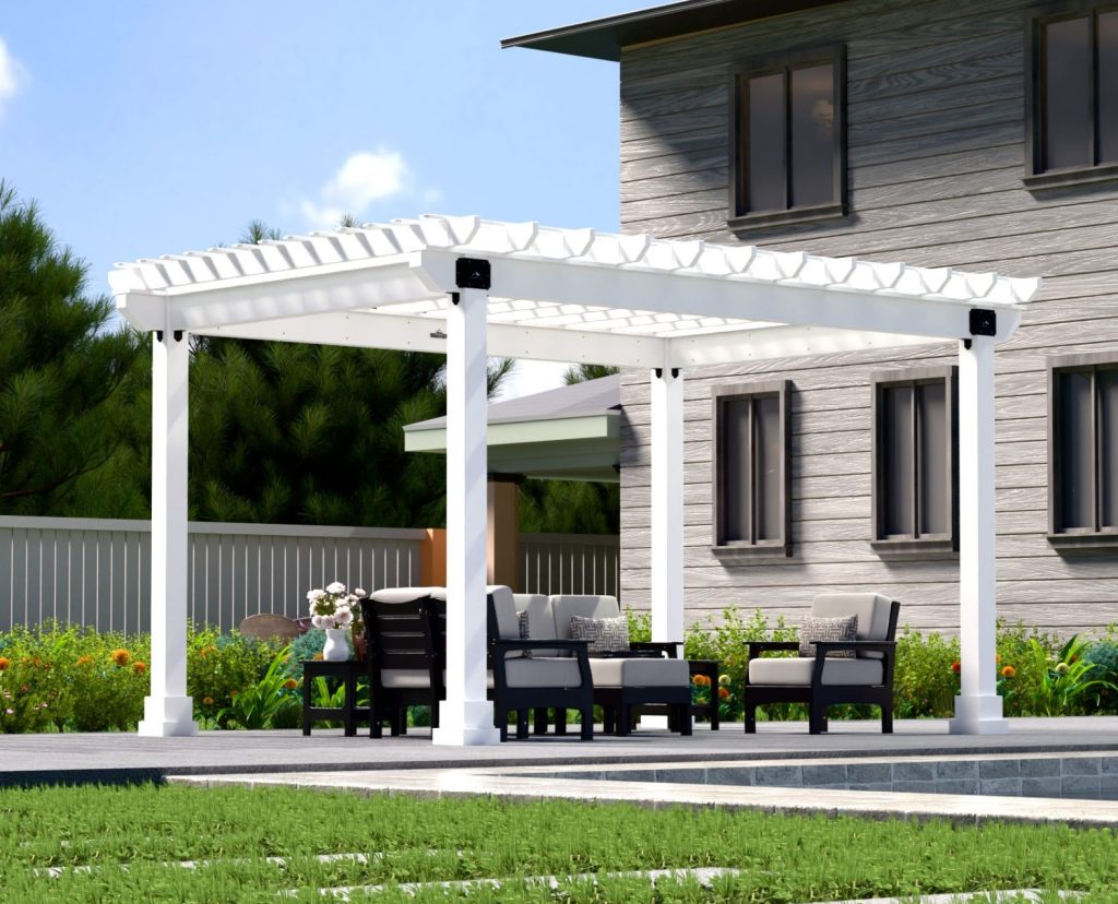 10' x 14' Hollander Vinyl Pergola w/ 6" Higher Posts