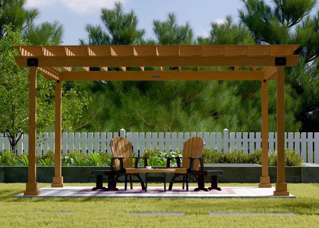 12' x 16' Hollander Wood Pergola w/ 6" Higher Posts