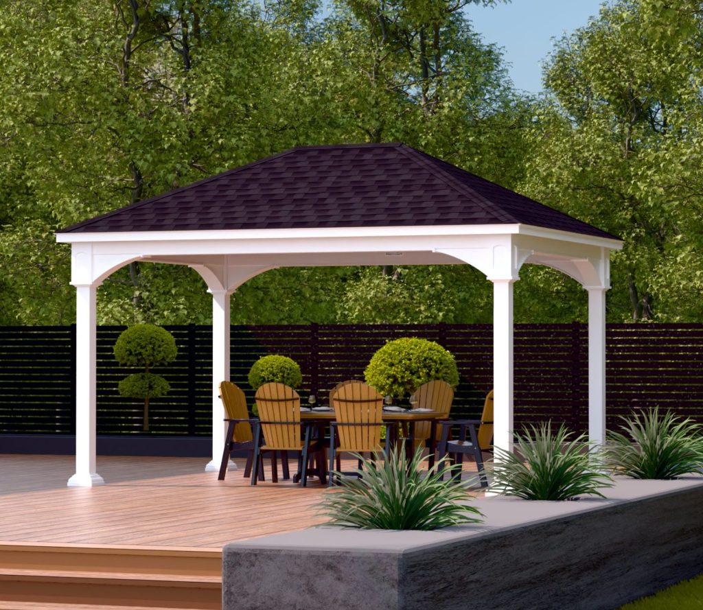 12' x 16' Traditional Vinyl Pavilion w/ 6" Higher Posts