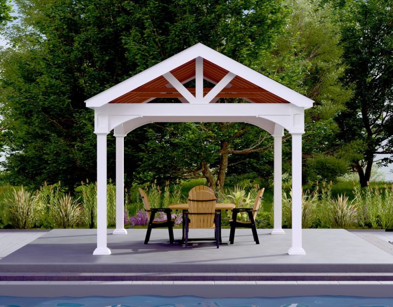 pergolas gazebos pavilions Vinyl A Frame 12x14 B