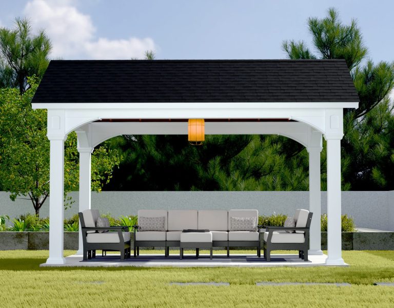 pergolas gazebos pavilions Vinyl A Frame 12x16 8x8 A