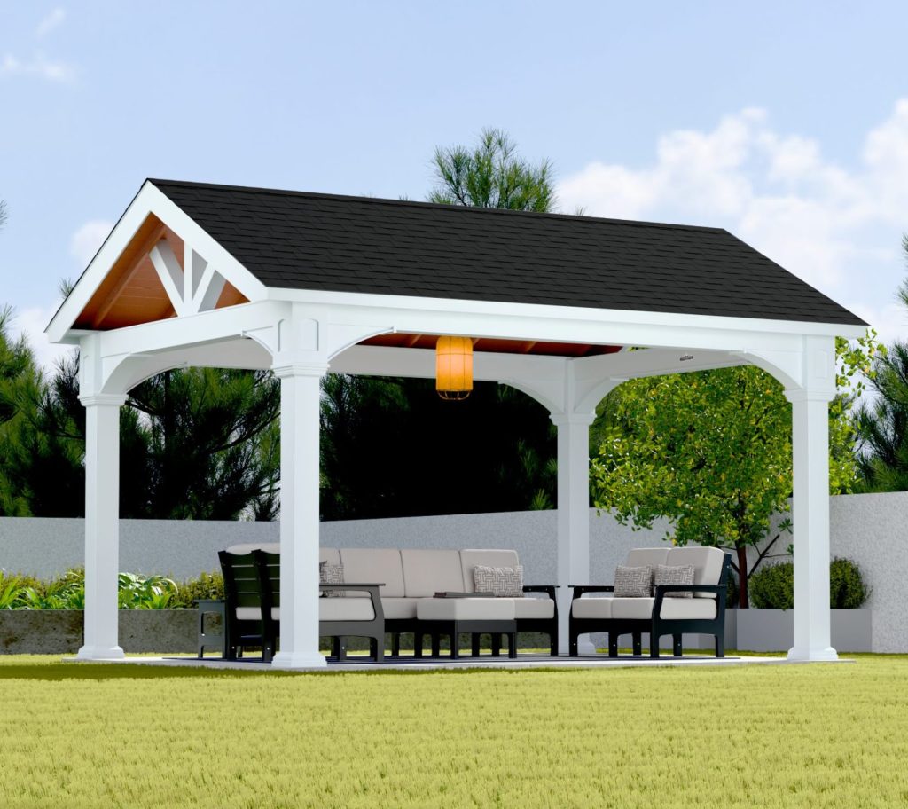 12' x 16' A-Frame Vinyl Pavilion w/ 8" x 8" Posts
