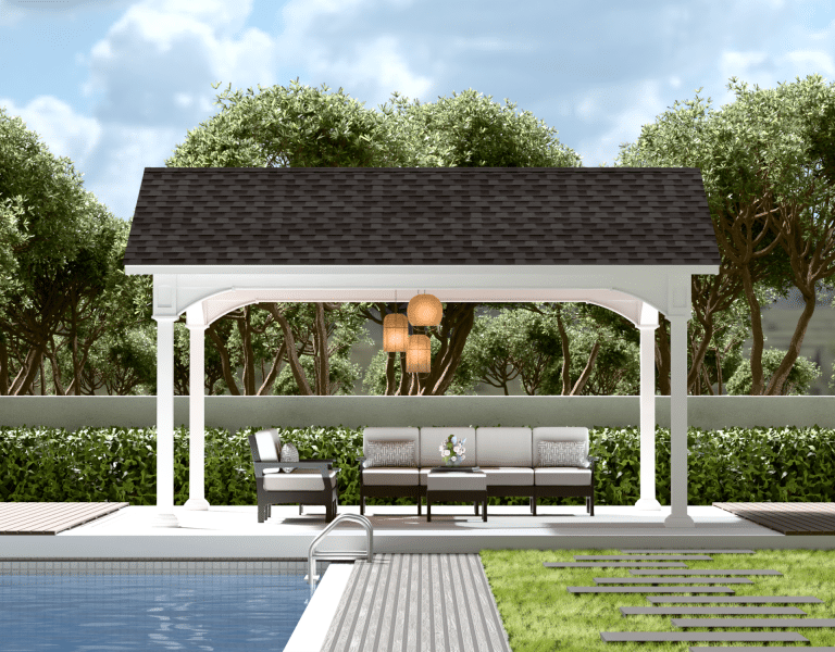pergolas gazebos pavilions Vynl A Frame 14x18 6x6 B