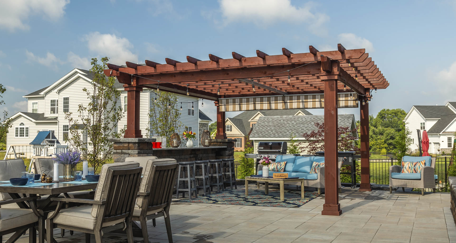 Wood pergola outdoor roon