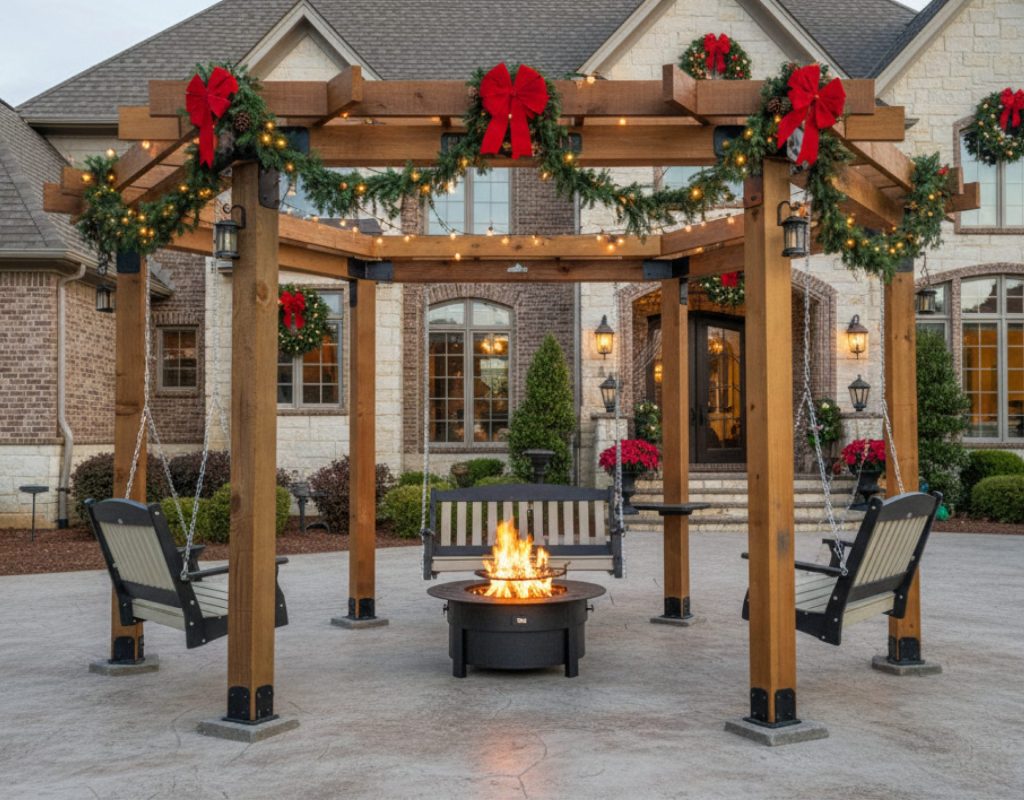 14' Ring of Fire Pergola - Golden Oak