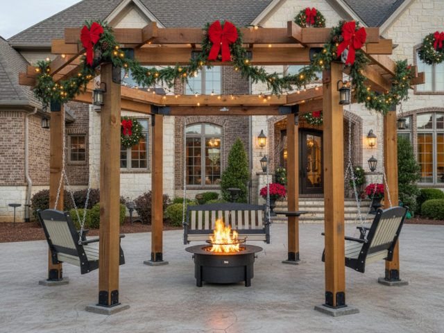 14' Ring of Fire Pergola - Golden Oak