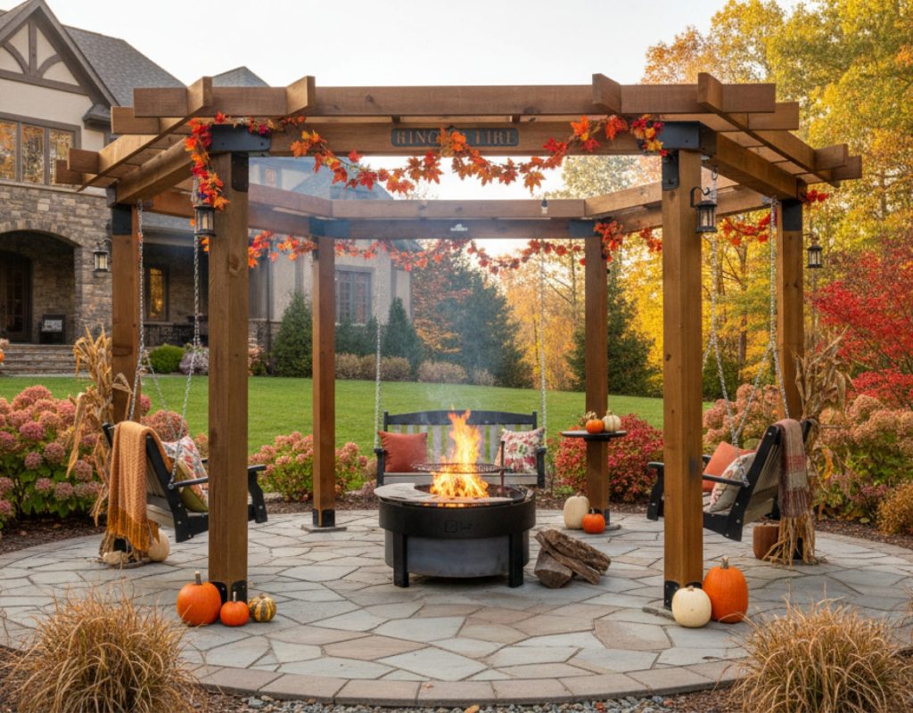 14' Ring of Fire Pergola - Mushroom