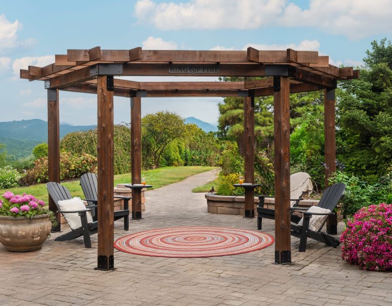 16' Ring of Fire Pergola- Sepia Brown 16' Ring of Fire Pergola- Sepia Brown