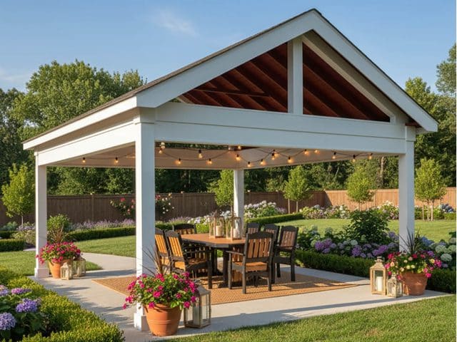 18' x 18' Bellavue A-Frame Azek Pavilion