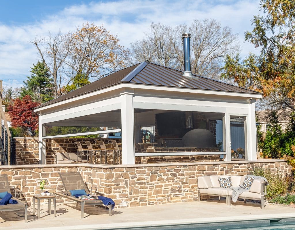 18' x 24' Bellavue Hip-Roof Azek Pavilion w/ Upgraded Headers
