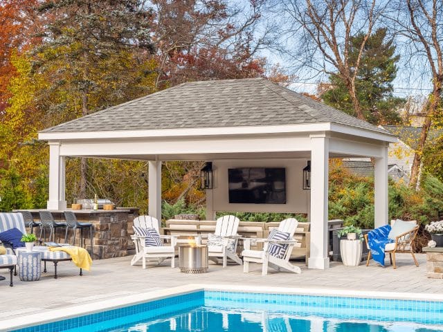 14' x 18' Bellavue Hip-Roof Azek Pavilion