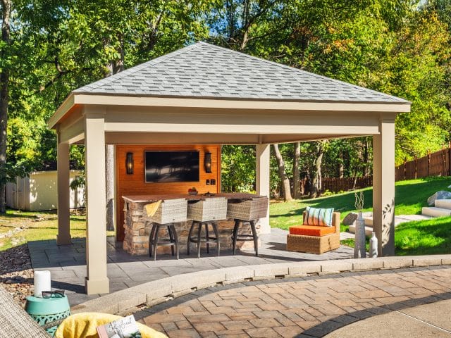 16' x 16' Bellavue Hip-Roof Azek Pavilion